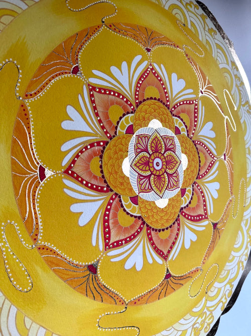 Detalle pan de oro sobre el mandala Golden Wave