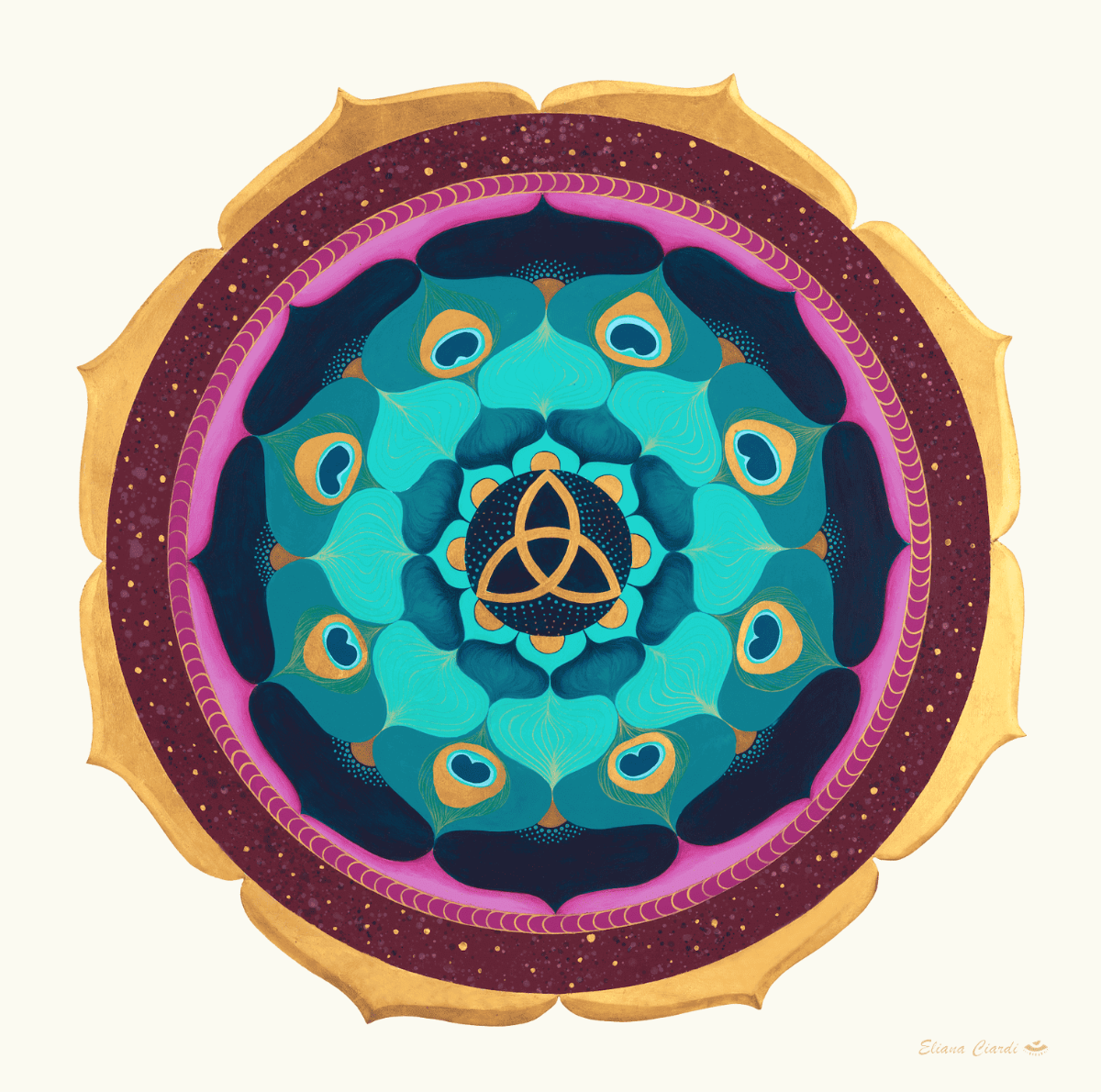 Mandala Gold Triquel lamina 30x30cm