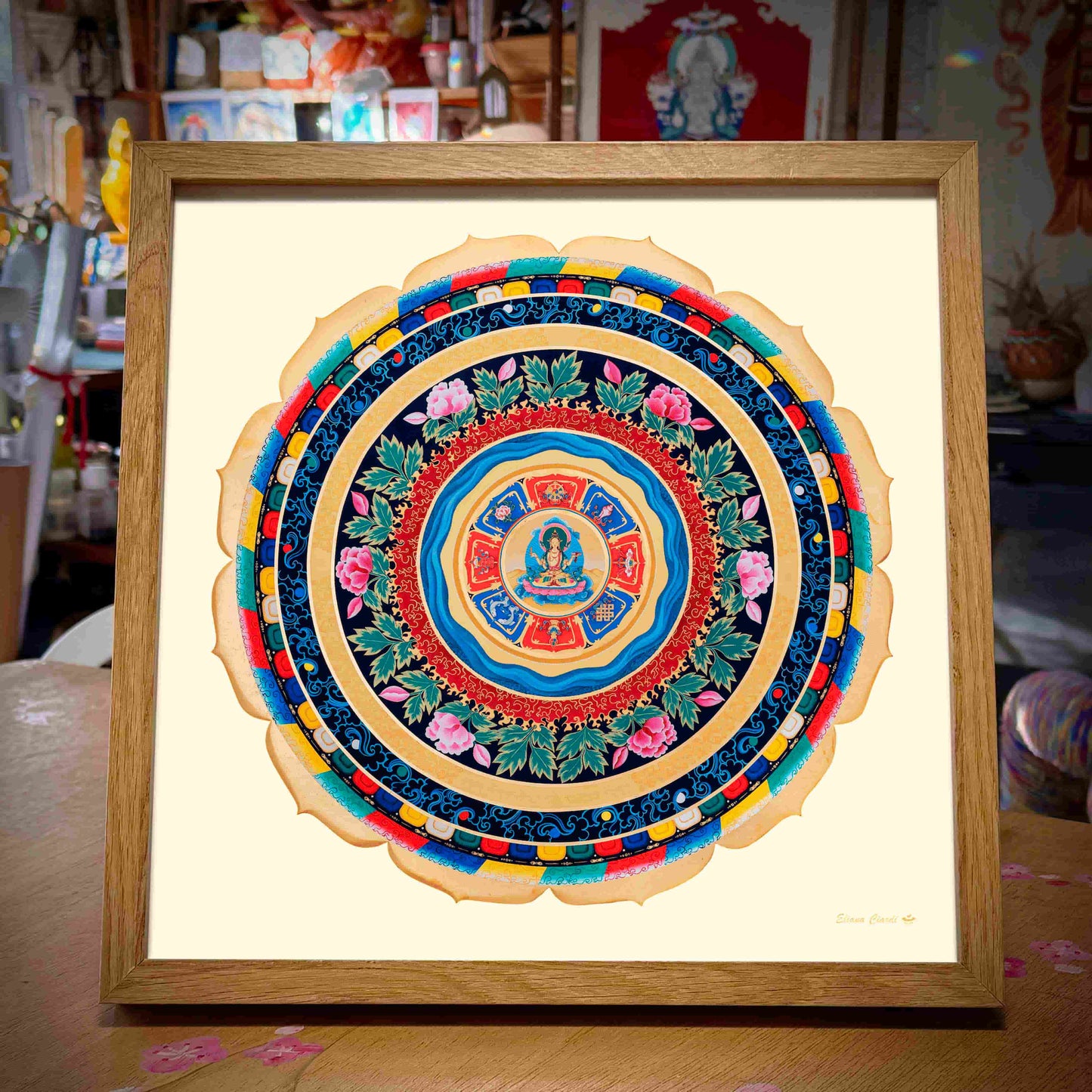 MANDALA_PRAJNAPARAMITA enmarcado madera 30x30cm