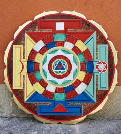 Mandala de los 5 elementos de la medicina ayurveda, reproducción nepalís de un mandala del XVI siglo