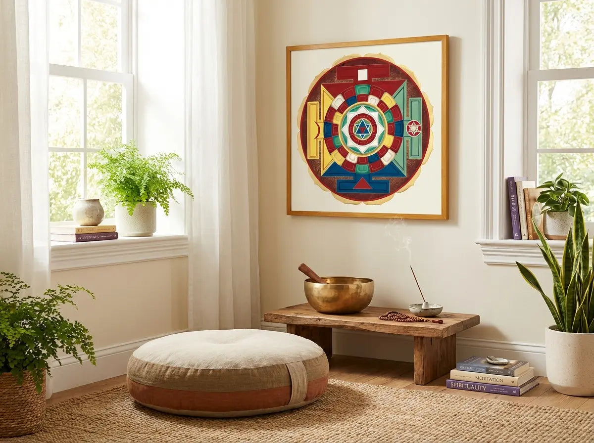 mandala 5 elementos sala de meditacion