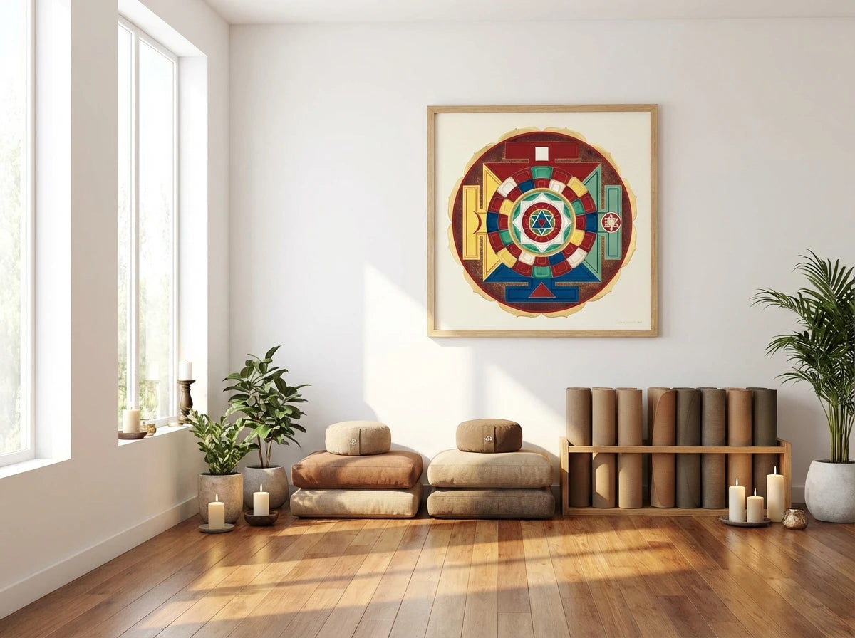 mandala 5 elementos sala de yoga
