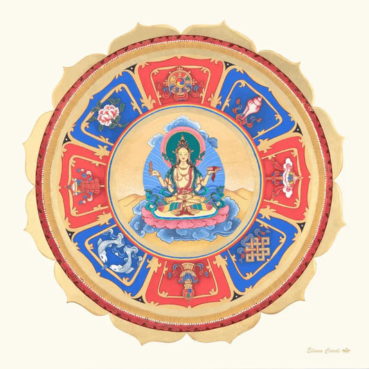 Mandala Prajnaparamita Diosa- Geometría Sagrada budista para sabiduría