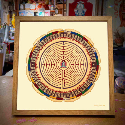 Mandala Alma con marco de madera