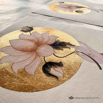 Laminas varia Lotus con pan de oro