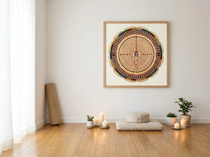 mandala alma colgado en una sala de meditacion
