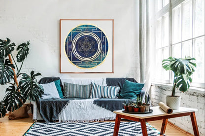 Mandala Metatron colgado en un salón