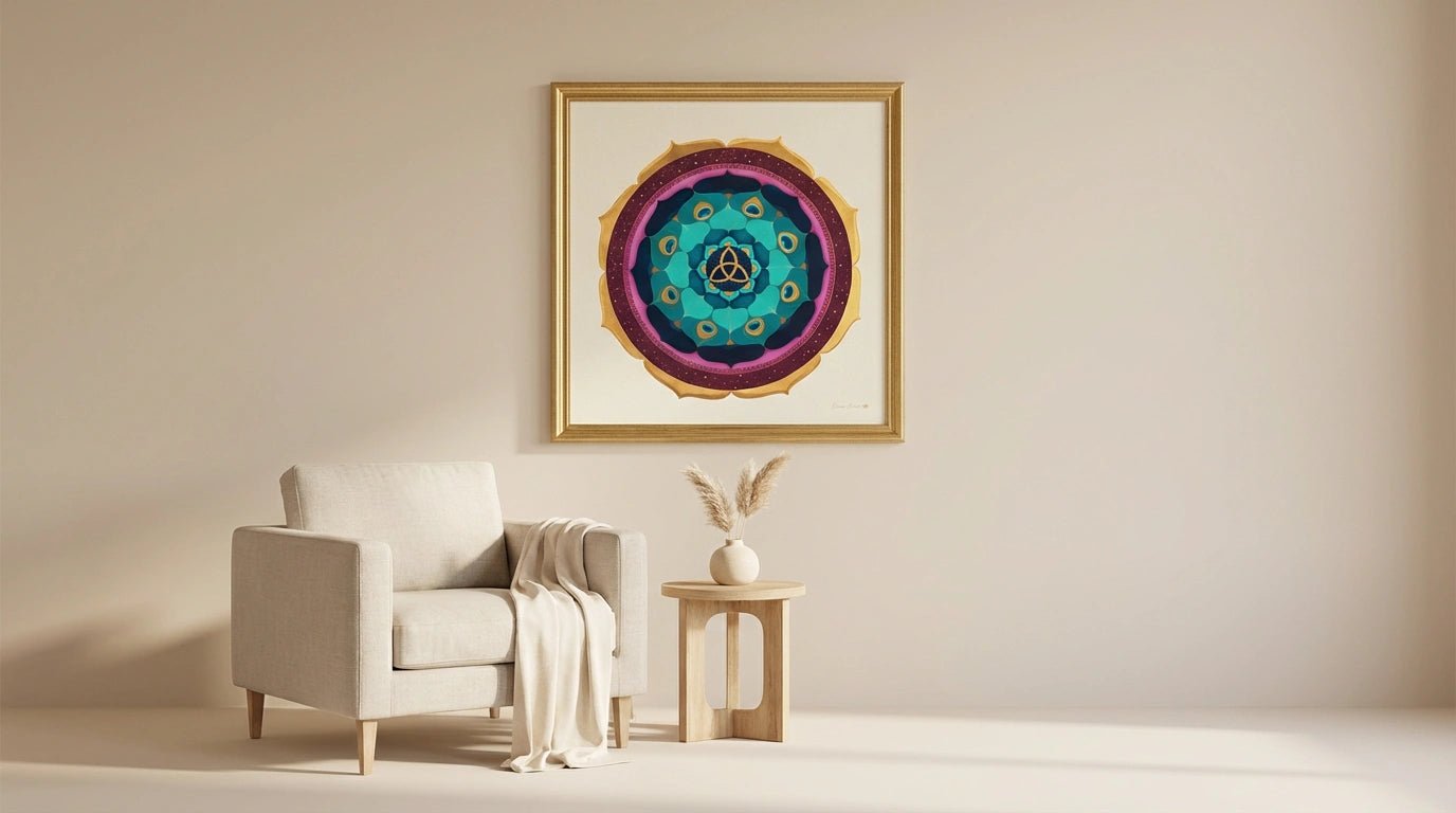 mandala gold triquel minimalista
