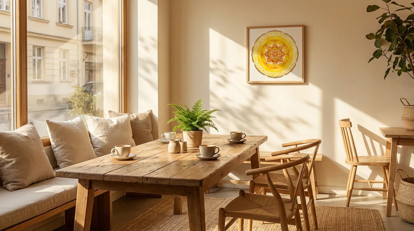 mandala golden wave cafeteria decoración estilo nordico