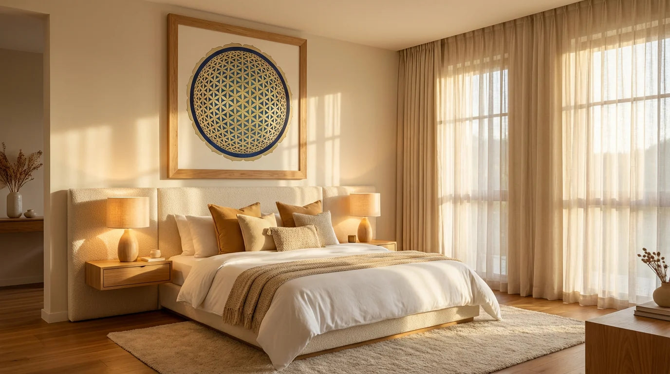 mandala flor de la vida dormitorio elegante