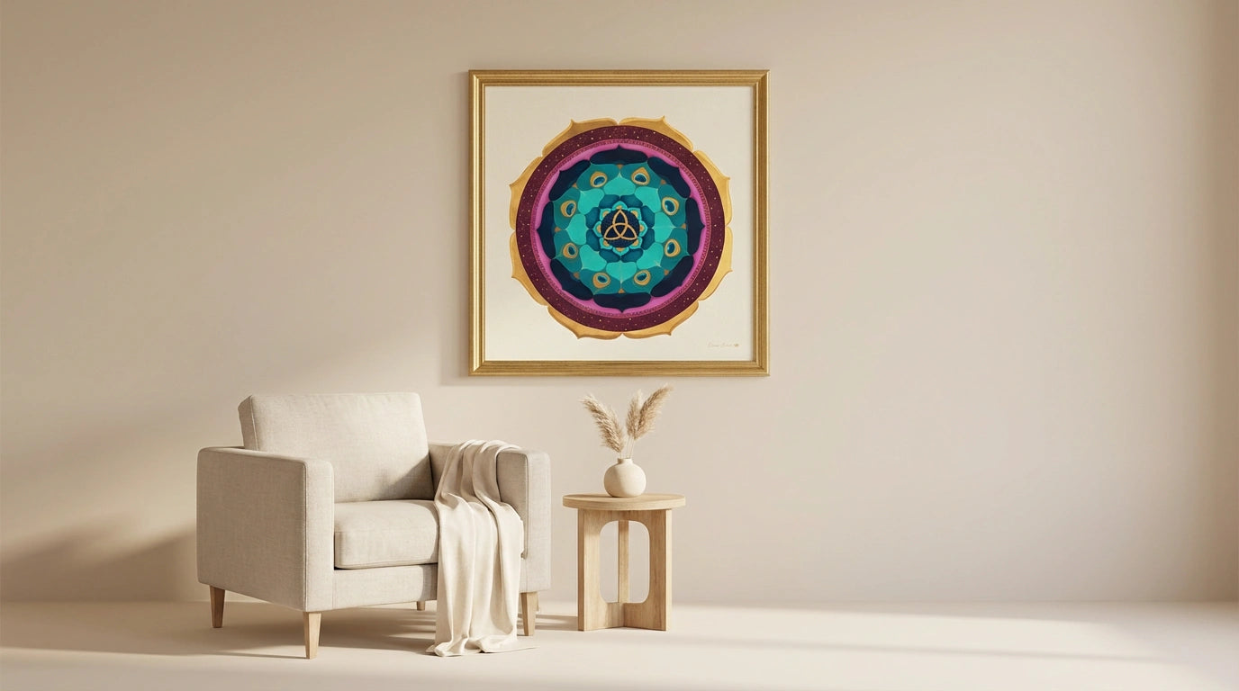 mandala gold triquel minimalista