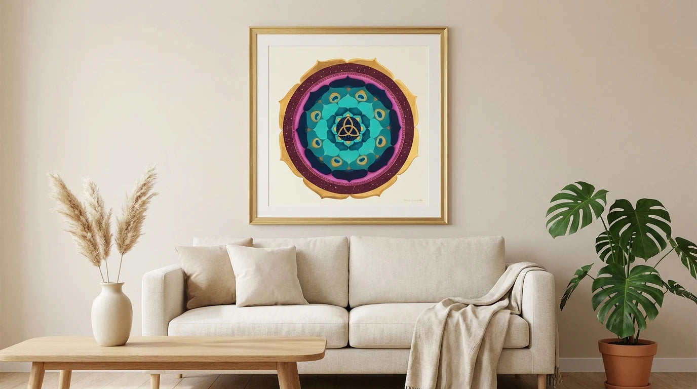 mandala gold triquel salón moderno