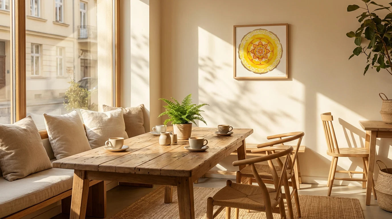 mandala golden wave cafeteria decoración estilo nordico