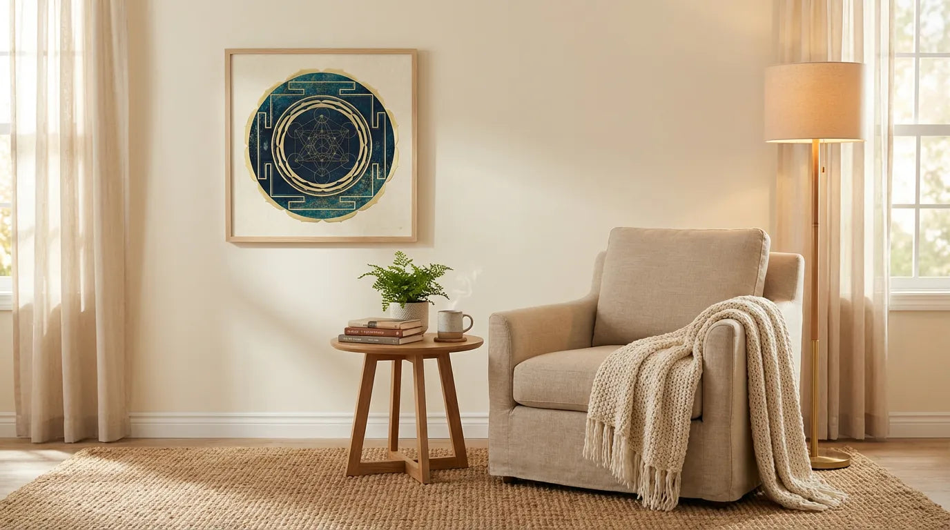 mandala metatron sala de estar con butaca