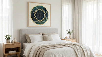 mandala metatron dormitorio con luz