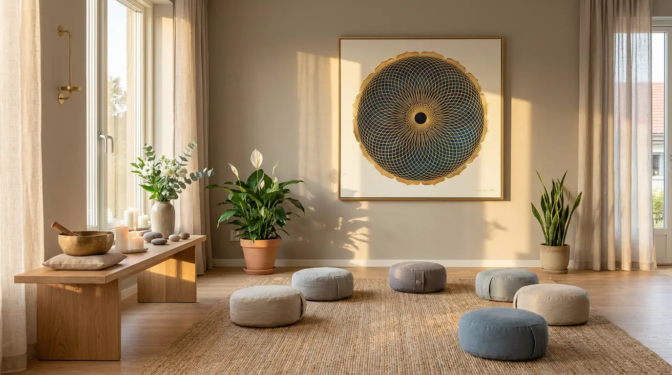 mandala toroide sala de meditación
