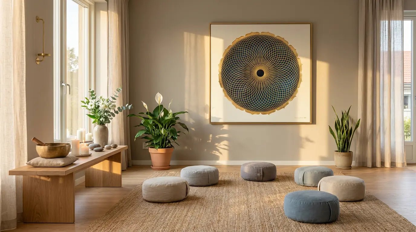 mandala toroide sala de meditación
